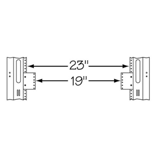 3 RU Rackrail Reducer, 23 to 19 Inches Wide