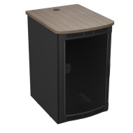 BGR-19SA27MDK-C8 Rolling Presentation Rack with Studio Teak Top