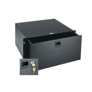 5 RU Rackmount Drawer, Black Brushed and Anodized with Lock