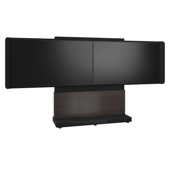 Forum™ Free-Standing 66" (3 Bay) Display Stand for (2) 50" to 55" Display, Dark Finish