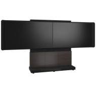 Forum™ Free-Standing 66" (3 Bay) Display Stand for (2) 50" to 55" Display, Dark Finish