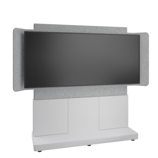 Forum™ Free-Standing 66" (3 Bay) Display Stand for (1) 81" 21:9 Ultra-Wide Display, Light Finish