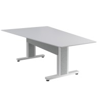Forum™ 90" Angle Table for 5 to 7 People, 30" Seated Height, Designer White Table Top with Light Table Base