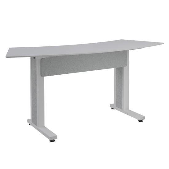 Forum™ Arc Table for 3 People, 38" Counter Height, Designer White Table Top with Light Table Base