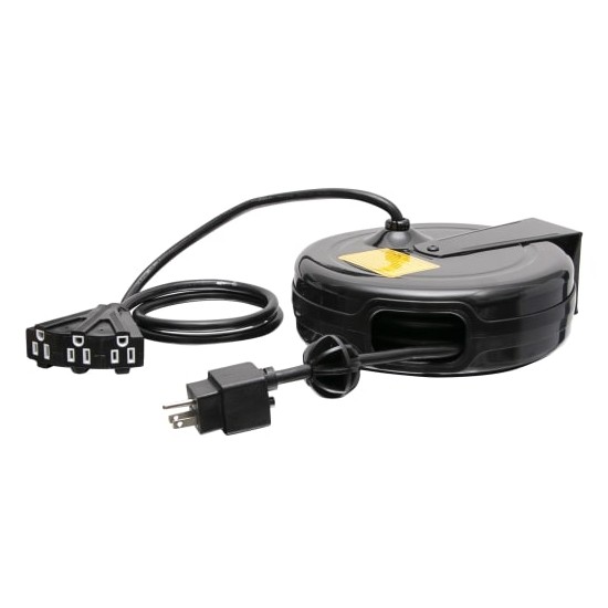 FlexView™ Conferencing Cart with HuddleSHOT FC 15' NEMA 5-15P Cable Retractor