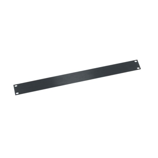 1 RU Flat Blank Rack Panel, Black Brushed and Anodized Aluminum