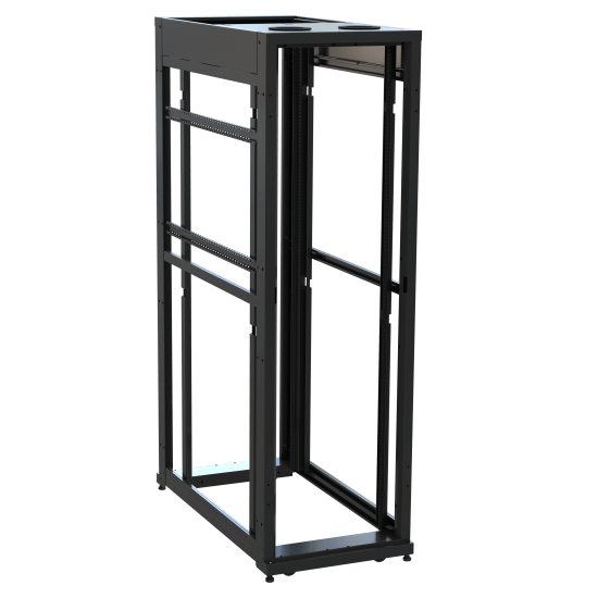 42 RU SNE Series Rack Frame, 48 Inches Deep, 24 Inches Wide with 10-32 Rackrail