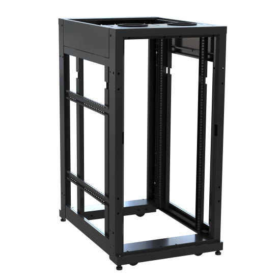 24 RU SNE Series Rack Frame, 36 Inches Deep, 24 Inches Wide with Cage Nut Rackrail