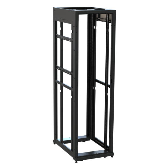 45 RU SNE Series Rack Frame, 36 Inches Deep, 24 Inches Wide with Cage Nut Rackrail