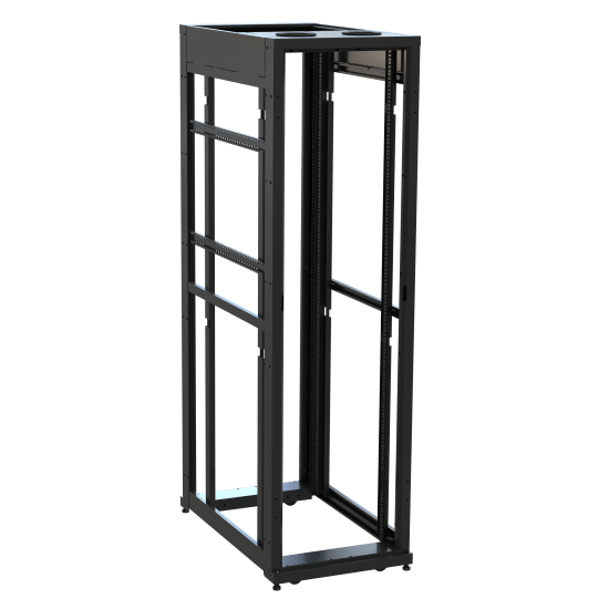 45 RU SNE Series Rack Frame, 42 Inches Deep, 24 Inches Wide with Cage Nut Rackrail