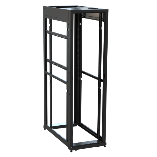 45 RU SNE Series Rack Frame, 48 Inches Deep, 24 Inches Wide with Cage Nut Rackrail