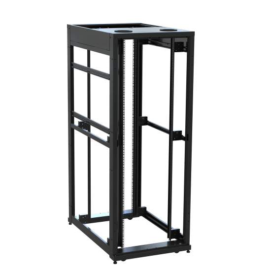 42 RU SNE Series Rack Frame, 48 Inches Deep, 30 Inches Wide with Cage Nut Rackrail