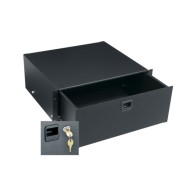 4 RU Rackmount Drawer, Textured Face with Lock