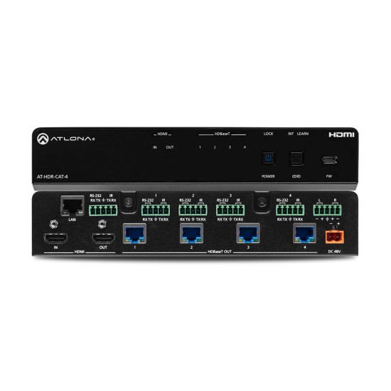 Four-Output 4K HDR HDBaseT Distribution Amplifier