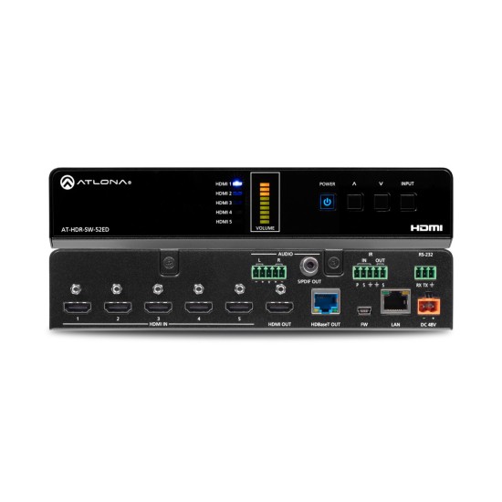 4K HDR 5Ã—2 HDMI Matrix Switcher with HDMI and HDBaseT Outputs