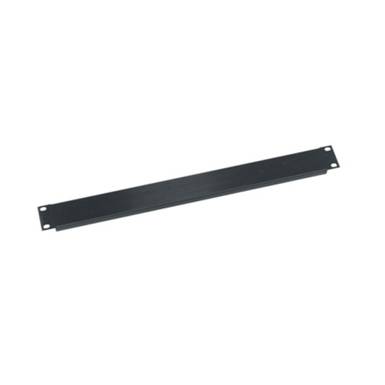 1 RU Flanged Blank Rack Panel, Black Brushed and Anodized Aluminum