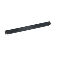 1 RU Flanged Blank Rack Panel, Black Brushed and Anodized Aluminum