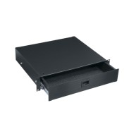 2 RU Rackmount Drawer, Black Brushed and Anodized