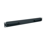 1 RU Flanged Blank Rack Panel with Handles, Steel