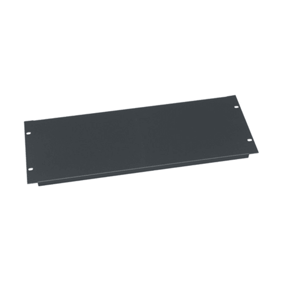 4 RU Flanged Blank Rack Panel, Steel