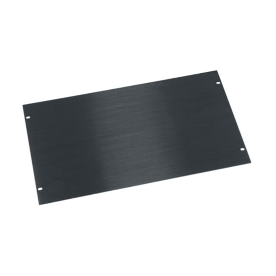 6 RU Flat Blank Rack Panel, Black Brushed and Anodized Aluminum