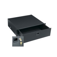 3 RU Rackmount Drawer, Textured Face with Lock