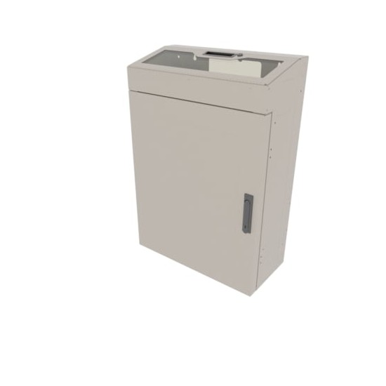 4 RU Low Profile Wall Rack Plexi Top - Putty