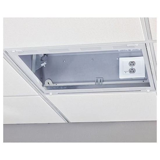 2' x 2' Above Suspended Ceiling Storage Box with 2-Gang Filter & Surge