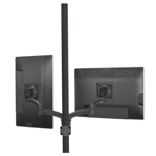 Kontour™ K2P Pole Mount Articulating Arms, Dual Monitor