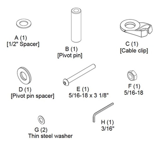 Kontour™ KX K1 K2 Hardware Kit, Silver