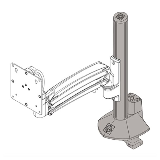 KXC K1C K2C Column Desk Clamp Base Accessory, White