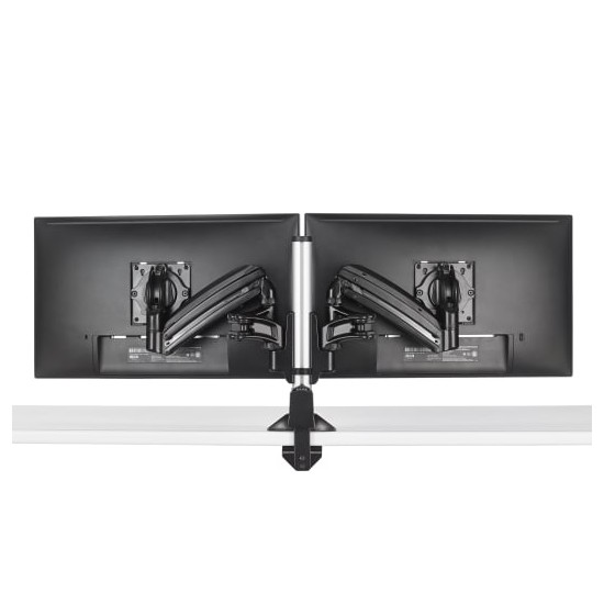 KX Low-Profile Dual Monitor Arm, Column Desk Mount, Black