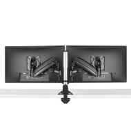 KX Low-Profile Dual Monitor Arm, Column Desk Mount, Black