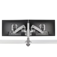 KX Low-Profile Dual Monitor Arms, Column Desk Mount, Silver