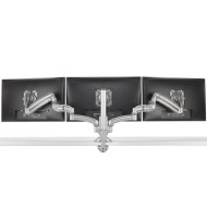 KX Low-Profile Triple Monitor Arms, Column Desk Mount, Silver