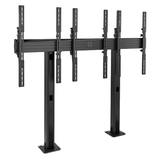 Fusion® 3 x 1 Portrait Micro-Adjustable Large Bolt-Down Freestanding Video Wall