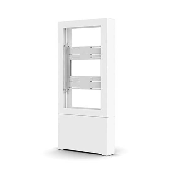 Impact™ Floor Standing Back-to-Back Kiosk – Portrait 40” White
