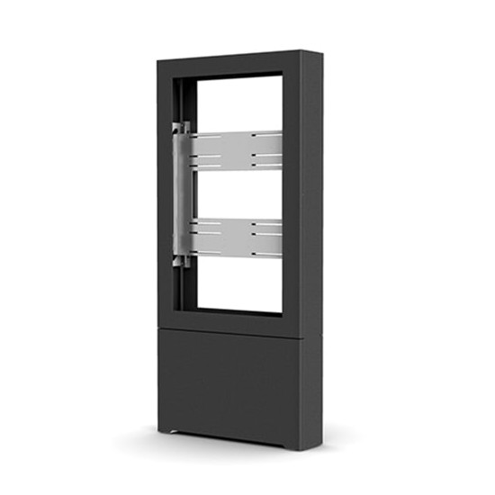Impact™ Floor Standing Back-to-Back Kiosk – Portrait 42” Black