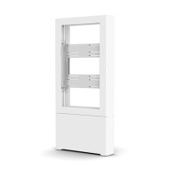 Impact™ Floor Standing Back-to-Back Kiosk – Portrait 48” White