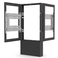 Impact™ Floor Mounted Back-to-Back Kiosk, Portrait 49” Black