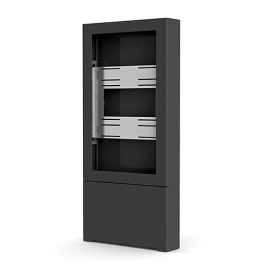 55" PORTRAIT FLOOR KIOSK, BLACK