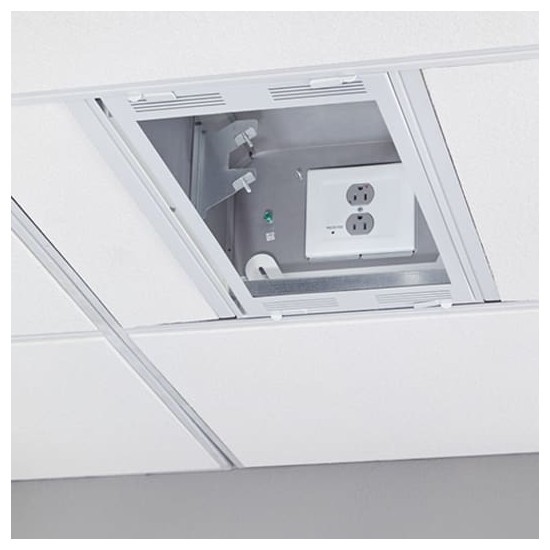 1' x 2' Above Suspended Ceiling Storage Box with 2-Gang Filter & Surge
